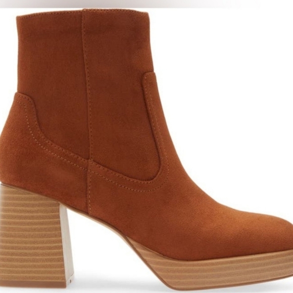 BP Keyla Platform Bootie in Tan Chestnut Multi Sizes - Picture 1 of 11